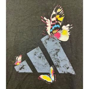 Adidas Tank Top Girl's Large 14 Butterflies Logo NWT Sleeveless Shirt Black New